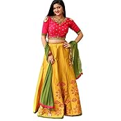 Mr Fashion Women's Silk Lehanga Choli (South India _Multi-Coloured_ Free Size)