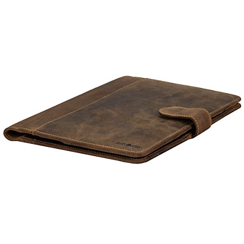Greenburry Vintage Leder Schreibmappe A5 Konferenzmappe Aktenmappe Dokumenten Collegemappe Mappe BV-GB-5-25