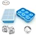 Produktbild 2er-Pack Silikon Eiswürfelformen,Xingzhao 5 cm Würfel Eiswürfel & Eiskugeln mit 4,5 cm Durchmesser aus Silikon,Es umfasst einen Trichter, Staubstecker (blau)