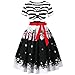 Produktbild Fröhliche Weihnachten!SHOBDW Damen Vintage Weihnachten Stil Strifen Patchwork Weihnachtsmann Drucken Kurzarm A-Line Dress Frauen Mode Schnür Gefaltete Maxikleider Abendkleid Cocktailkleid