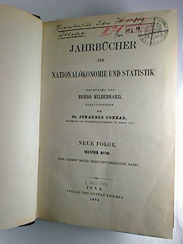 Jahrbücher für Nationalökonomie und Statistik. - Neue Folge 9. Bd.