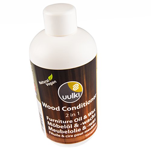 Uulki Holz-Conditioner für Möbel bietet das Beste von Öl & Wachs – Konditionierer bietet tiefen Schutz & eine wasserabweisende Oberfläche – natürlich & gesund in der Anwendung – 100% pflanzlich / Vegan (250ml, farblos) - 2
