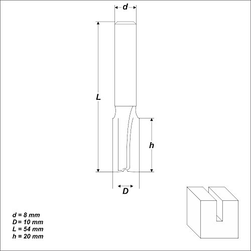 HM Nutfräser Ø 10 mm Schaft 8 mm Nutenfräser Holzfräser Fräser Nuter Freser - 4