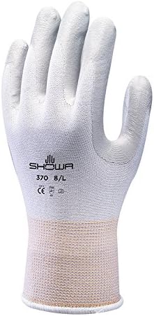 Showa Gloves SHO370-L No.370 Palm Fit Glove, Size: L, White/Grey