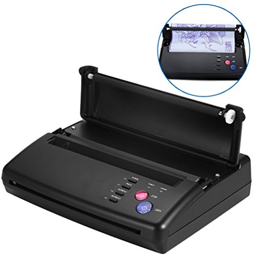Preisvergleich Produktbild Tattoo Transfer Kopierer Thermische Schablone Drucker Maschine + Schablone Papiere(Schwarz)
