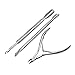SupplyEU 3Pcs Stainless Steel Nail Cuticle Spoon Pusher Remover Nail Art Clipper