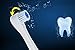 Pandaren Kids & Adult Blue electric toothbrush Attached 4 toothbrush head Rotating brush