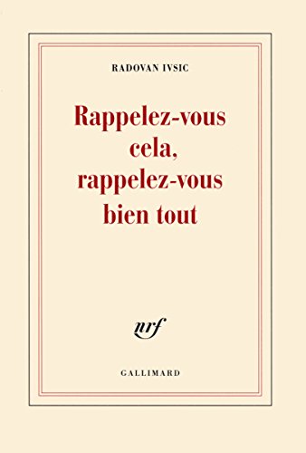 Book's Cover ofRappelezvous cela rappelezvous bien tout