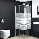 Nishore Cabine de Douche Rectangulaire avec Porte Coulissante Salle d'eau Salle de Bain Intérieur Maison Verre de Sécurité 70 x 70 x 185 cm (L x l x H)