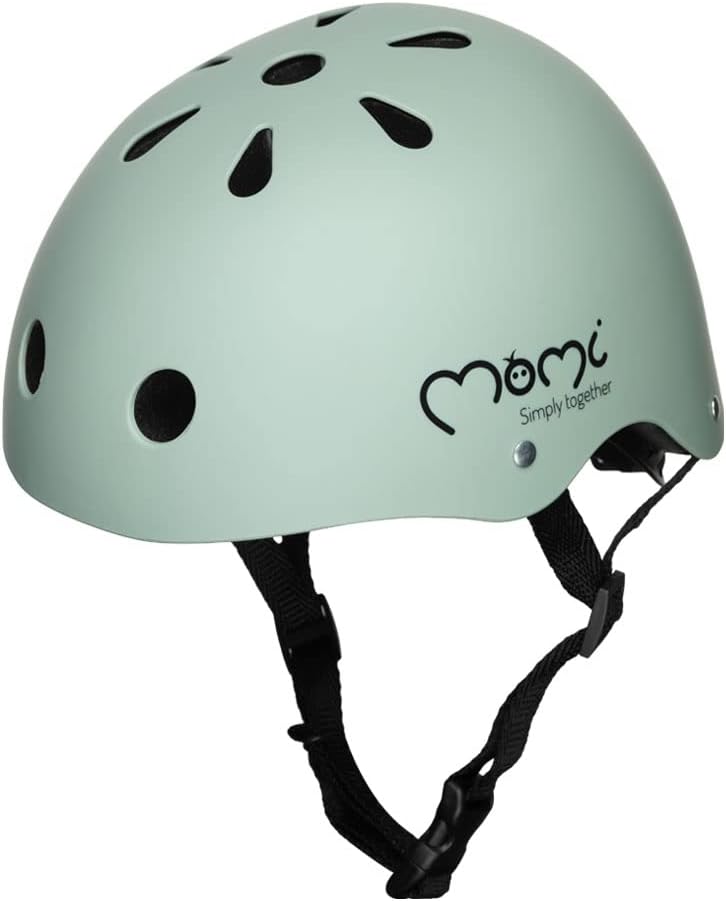 MoMi Mimi Casco Ajustable para niños (1-4 años), Circunferencia 47-58 cm, Casco de Bicicleta a Prueba de Golpes, 11 Orificios de ventilación, Acolchado de Espuma, Correa de Barbilla Ajustable