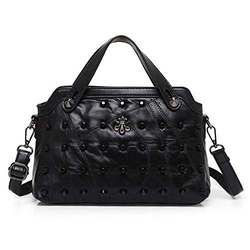 Preisvergleich Produktbild SYHnur Schulter schräge Dame die Handtasche schafsfell,schwarz