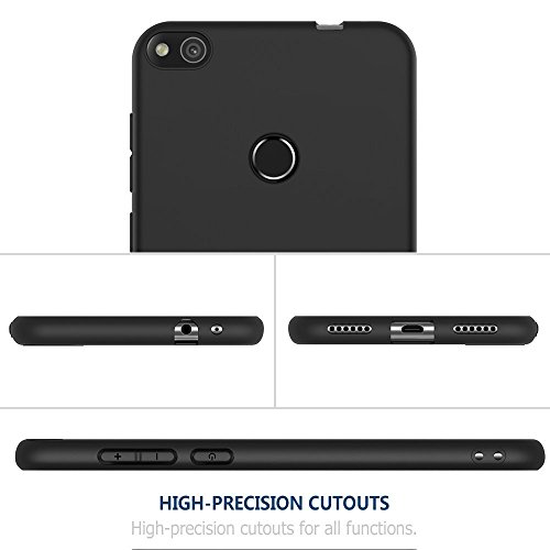 Huawei P8 Lite 2017 Hülle Case, Elekin Soft-Flex Capsule Premium Schwarz TPU Matte Oberfläche Cover Handyhülle Schutzhülle Schmaler Telefonschutz für das Huawei P8 Lite 2017 – Schwarz - 5