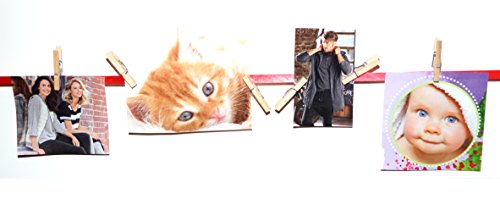 WEE 100 x Mini Wäscheklammer aus Holz in Geschenkbeutel, Bastelmaterial, Dekowäscheklammern, Geschenkanhänger, Fotohalter - 4