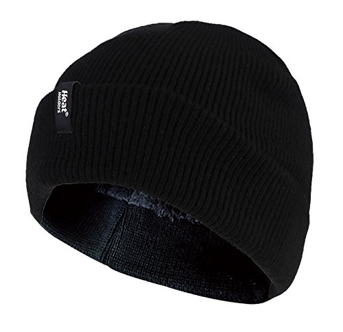 HEAT HOLDERS - Gorro de Invierno con Forro Polar térmico para Hombre, Talla única, Color Negro