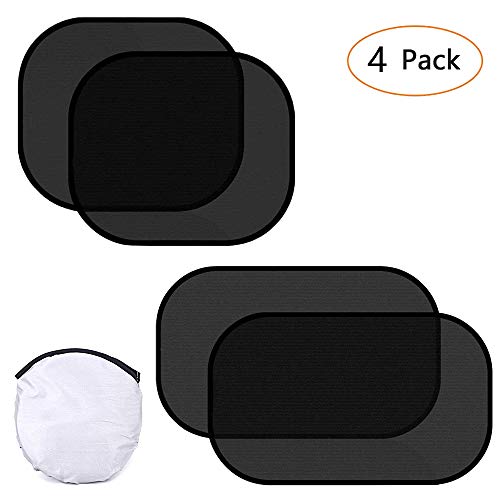 Dobee Parasol de Coche, Parasol Lateral Infantil Plegable Coche Parasol para Bebés, Niños Protección para Ventana Lateral contra Sol Rayos UV, Pack de 4 unidades (51*31cm+44*38cm)