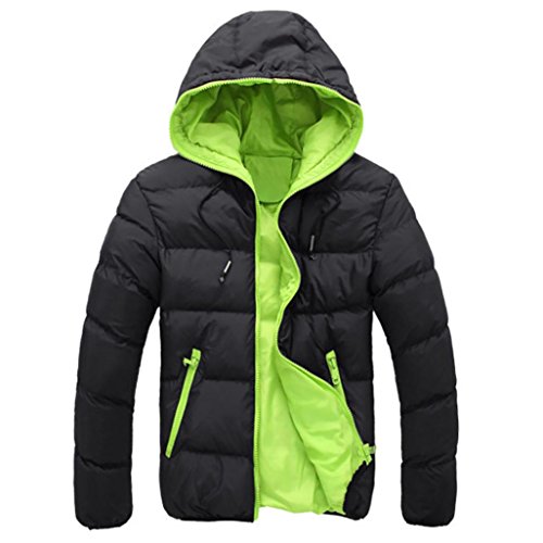 Preisvergleich Produktbild Elecenty Herren Daunenjacken Dick Jacke Übergangsjacke Peacoat Regenmantel Steppjacke Winterjacke Outdoorjacke Schwere Mantel Männer Oberbekleidung Pullover Sweatshirts Outwear Parka (XL, Grün)