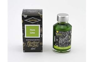 Diamine Shimmer Ink,Neon Lime,Tinte,Schreibtinte im Tintenglas,50 ml