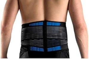 FitMad® Adjustable Neoprene Double Pull Lumbar Support Lower Back Belt Brace - Back Pain/Slipped Disc Pain Relief (Large 32-36")