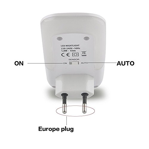 Sensky 1,8W PIR LED-Sensor-Bewegungs-Licht, 15 Lumen Plug-In-Nachtlicht mit Bewegunsmelder - 3