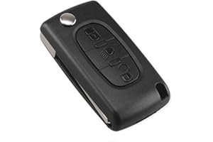 Kelay Folding Remote Key Fob Cover Case Compatible for Citroen C1 C2 C3 C4 C5 C6 C8 Dispatch C-Quatre C-Triomphe Grand Xrasa Picasso Berlingo Peugeot 3 Buttons Cars Key Replacement (black-CE0523)