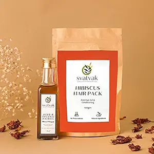 Svatvak Organics Herbal Organic Oil and HIbiscus Hair Pack Combo