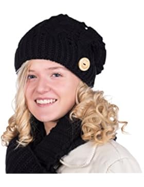 Beanie KF 101 ultra leicht doppelt gestrickte Mütze mit Knopf, schön dick aber sehr leicht. Absolut neues Strickmuster...