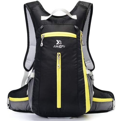 DeFe Mochila Hidratacion con 1.5L Bolsa de Agua, 5L Pack Mochila Trail Running para Ciclismo Bicicletas Correr Marathoner Montaña Senderismo Excursionismo (Negro 15l)