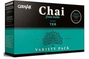 Té Chai Latte instantáneo Surtido 5 Variedades GIRNAR 150gr (15 bolsitas de 10gr) - Chai Latte -Instant Tea- Te Negro con especias - Chai Surtido - Te Chai - Chai Latte
