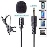  BOYA BY-LM10 Deluxe Lavalier Solapa Clip-on Micrófono de condensador omnidireccional para iPad Mini Air Apple iPhone 6 / 6s / 7/8 / X y Smartphones Android Sumsung Note 6 7 Galaxy S8 LG
