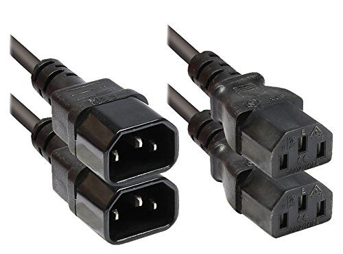 Kaltgeräteverlängerung 3m Faconet® Computer Netzanschluss-Verlängerung um 3 Meter (2 Stück 3.0m)