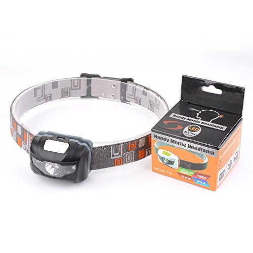 sunix® LED Stirnlampe mit Rotlicht -Wasserdicht, leicht und bequem, Perfekt fürs Camping Joggen Campinglampe Aussenleuchte – 4 Licht-Modi, 3 x AAA Batterie (nicht enthalten) - 7