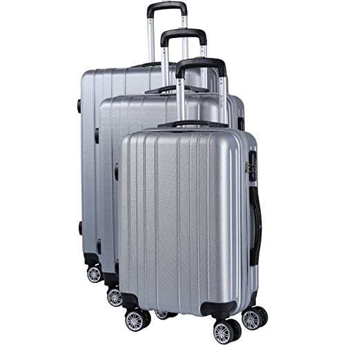 Preisvergleich Produktbild JLS SET DE 3 VALISES CHARIOT ABS 4 roues 75 Argent