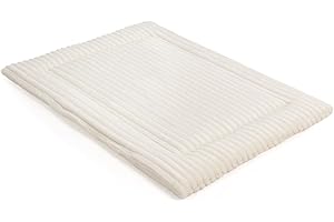 Wallace & Jones | Hundekissen mittelgroße Hunde waschbar, ca. 75 x 55 cm, Hunde Liegematte Cardi, Liegedecke M, Hundematte samtartiges Breitcordstoff, Farbe beige