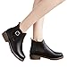 Produktbild Tianwlio Frauen Herbst Winter Stiefel Schuhe Stiefeletten Boots Damen Mode Retro Low-Heels Gürtelschnalle Rutschfeste Schuhe Runder Zeh Short Boot Schwarz 35