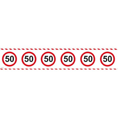50.Geburtstag Deko Absperrband mit Verkehrsschild 50 Länge 15m lang Dekoration zum 50er Geburtstag Party oder andere Anlässe - 4