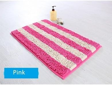 Two Tone Stripe Shaggy Loop Rugs 50x80 cms (Pink)