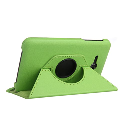 EnGive 360° Drehbares Ledertasche Schutzhülle Leder Tasche Samsung Galaxy Tab 3 7.0 Lite T110 T111 (7 Zoll) Hülle (Samsung Galaxy Tab 3 7.0 Lite, Grün) - 3