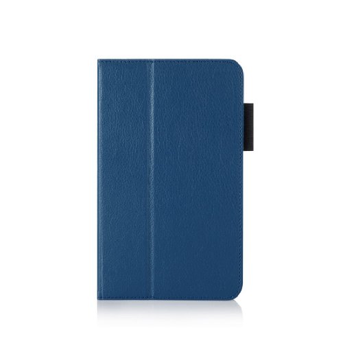 Invero® Premium Hülle Ledertasche umfasst Ständer Feature, Displayschutzfolie und Eingabestift Kugelschreiber für Samsung Galaxy Tab 4 7,0 Zoll SM T230 T231 (Blau / Blue) - 2