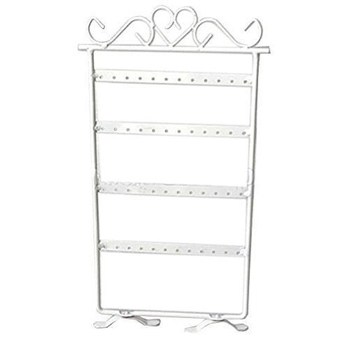 Ohrringhalter - SODIAL(R)Ohrringe 48 Loch Display Ohrringstaender Ohrringhalter Halter Staender Schmuck -Weiss