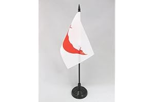 AZ FLAG - Drapeau De Table Île de Pâques - 15x10 cm - Mini Drapeau Rapa Nui De Bureau 100% Polyester Avec Hampe De 25cm Et Socle En Plastique Noir