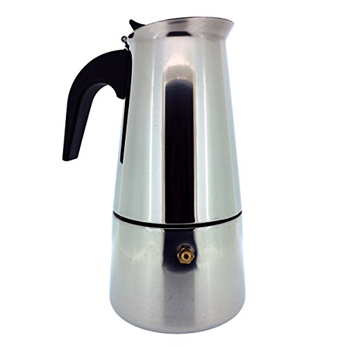 KurtzyTM Edelstahl-Espressokanne - 6 Tassen – Espressomaschine im italienischen Stil für den Herd