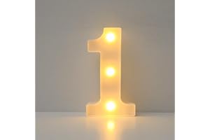 JYB HOPEFUTURE LED Zahlen 3D Lampe Beleuchtete Ziffern, Dekorations Zahlen Nachtlicht Lampe 0 1 2 3 4 5 6 7 8 9, für Hochzeit, Geburtstag, Party, Weihnachtslampe (1)