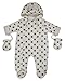 The Essential One - Unisex Spot Fur Baby Pramsuit Snowsuit - Beige White - Newborn - EO222