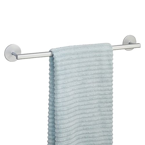 mDesign Handtuchhalter selbstklebend aus Aluminium - praktische Handtuchstange - als Badetuchhalter, Wandhandtuchhalter oder Geschirrtuchhalter - 61 cm, Farbe: silber