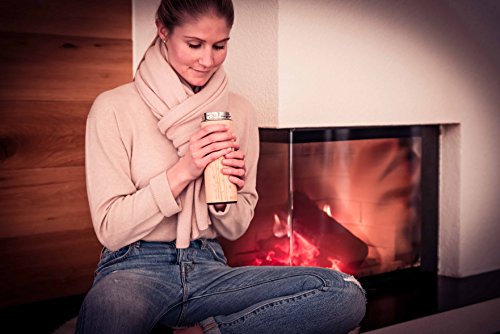 pandoo ♻ Bambus Thermobecher – doppelwandige Thermoflasche, Reisebecher, Teebereiter, Teeflasche, Trinkflasche mit Edelstahl Teesieb- BPA-frei – Tea to-go - 2