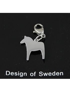 AnnaViktoria Charm Dalapferd silber, 15x15 mm, aus Schweden