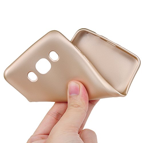 Lanveni J5 2016 Hülle, Handyhülle Etui Protective Case Cover TPU Silikon Schutzhülle Bumper Handytasche TPU-Bumper Weiche Silikon Case mit Glänzender Oberfläche Cover Design für Samsung Galaxy J5 2016 (Luxus-golden) + 1 x Stylus Stift + 1 x Staubdichte Stecker - 8