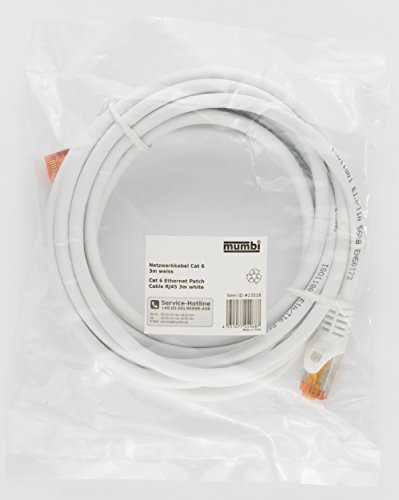 mumbi 3m Cat.6 Ethernet Lan Netzwerkkabel – Cat.6 FTP (RJ-45) 3 Meter Kabel in weiss - 6