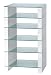 Produktbild HiFi Ständer, HiFi Rack, AV Audio stehen, und Weiß glänzend mit sechs Glas geätzt Regalen