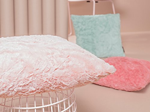 Fluffy Kissenhülle ca. 50×50 cm kuschelweicher Plüsch in Felloptik (059 coralle) 1 Stück - 2